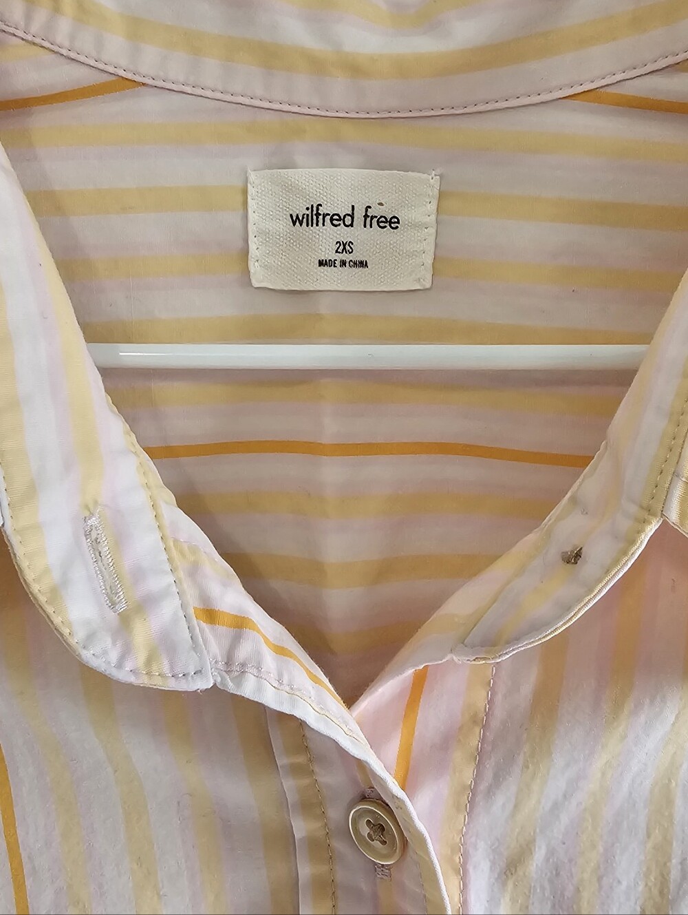 Aritzia Wilfred Free Relaxed Oversized Drop Shoulder Stripe Poplin Shirt 2XS - Picture 11 of 16